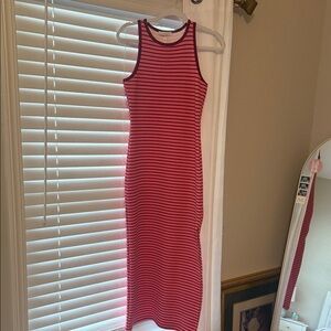 Karlie pink and red Striped Midi Dress NWT